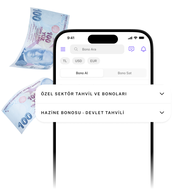 Yüksek sabit getiri seçenekleri ile birikimlerini bono ve tahvil pazarında değerlendir.